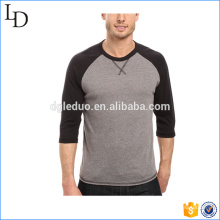 Straight Saum Farbkombination Baseball-T-Shirts Großhandel 3/4 Ärmel T-Shirt